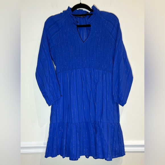 DUFFIELD LANE WREN DRESS BRIGHT BLUE METALLIC Size Small - Picture 4 of 8